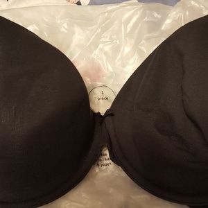 Cacique Lane Bryant cotton tshirt bra, 40DDD black